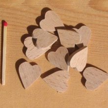 10 corazones en miniatura para pegar y decorar madera maciza adorno scrapbooking artesanal