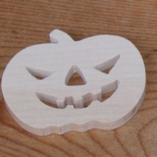 Figurita de calabaza de Halloween de 3mm para pintar y pegar, adorno scrapbook de madera maciza hecho a mano