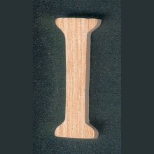 Letra I de madera maciza, hecha a mano, marcando, para pegar