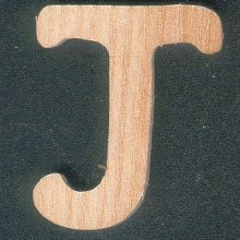 Letra J en madera de fresno, altura 5 cm