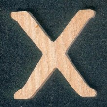 Letra X de madera, altura 5 cm