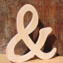y 10 cm, ampersand de madera para pegar