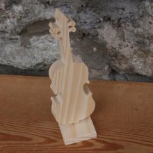 violín de madera altura 20cm decoración de interior, centro de mesa festivo, hecho a mano