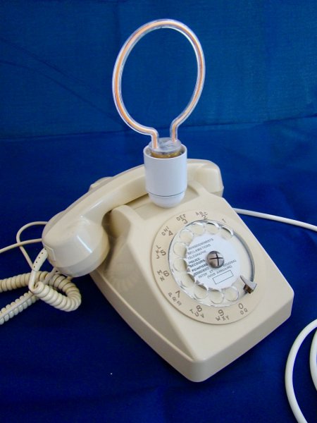 L&aacute;mpara de tel&eacute;fono Dingo, ne&oacute;n blanco