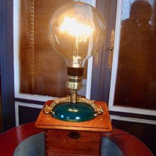 Antigua lámpara de molino de café EDISON