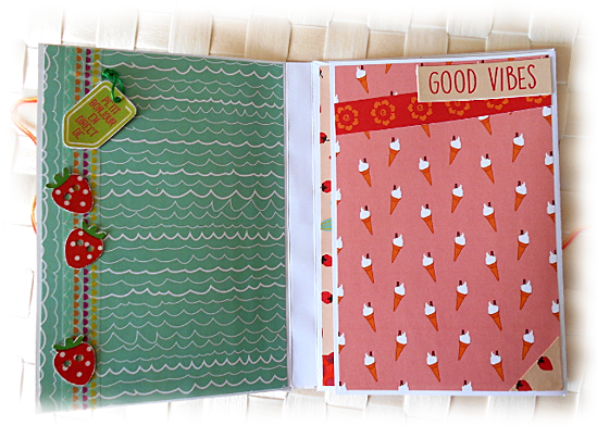 Livre de recettes, journal intime, aux couleurs du soleil "Summer Days" jaune orange vert