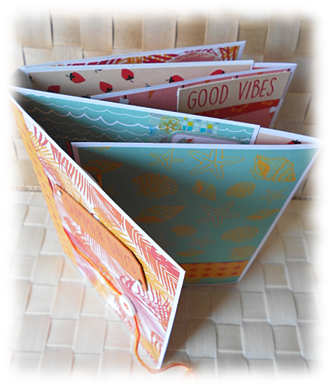 Livre de recettes, journal intime, aux couleurs du soleil "Summer Days" jaune orange vert