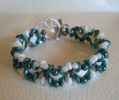 Pulsera Silky White Teal