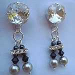 Kit boucles d'oreilles Cabochons Double Noir