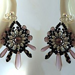 Kit boucles d'oreilles Dagos Améthyste/Noir