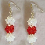 Kit de pendientes de Navidad rojos y blancos