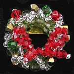 Broche Couronne de Noël rouge en kit