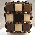 Kit anillo cuadrado Tila Oro negro