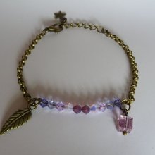 Pulsera de cadena fina de bronce Violeta