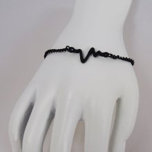 Pulsera fina negra diseño Waves