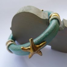 Pulsera de cuero Regaliz turquesa Starfish