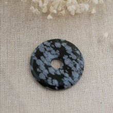 Donut de piedra obsidiana Copo de nieve diámetro 40 mm