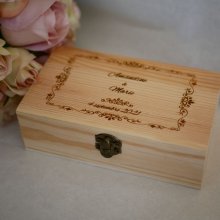 Caja de madera grabada personalizada