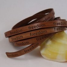 Cordón de cuero 6 mm Marrón 'freedom' por 20 cm