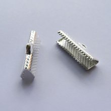 Puntas de pinza plata 20 mm x 2