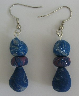 Boucles d'oreille bleu parme