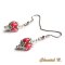 pendientes de boda cuentas de cristal swarovski coral nacarado y cuentas de cristal plateado