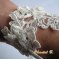 Brazalete de boda de encaje marfil y strass