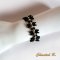 pulsera de noche cuentas swarovski blancas cuentas de cristal negro