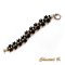 pulsera de noche cuentas swarovski blancas cuentas de cristal negro