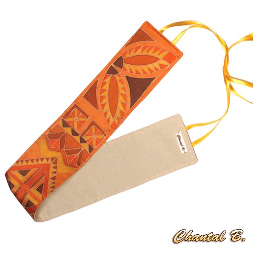 pañuelo de gasa de seda naranja pintado a mano accesorio de noche