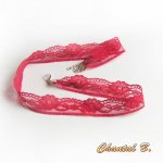 diadema FRAMBOISE de fino encaje rojo