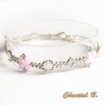 pulsera swarovski cuentas swarovski rosa AB boheme cristal y plata boda romantica