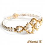 pulsera de boda con perlas blancas y perlas de oro noche de bodas