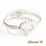 pulsera de ceremonia con corazón de perlas y perlas de plata