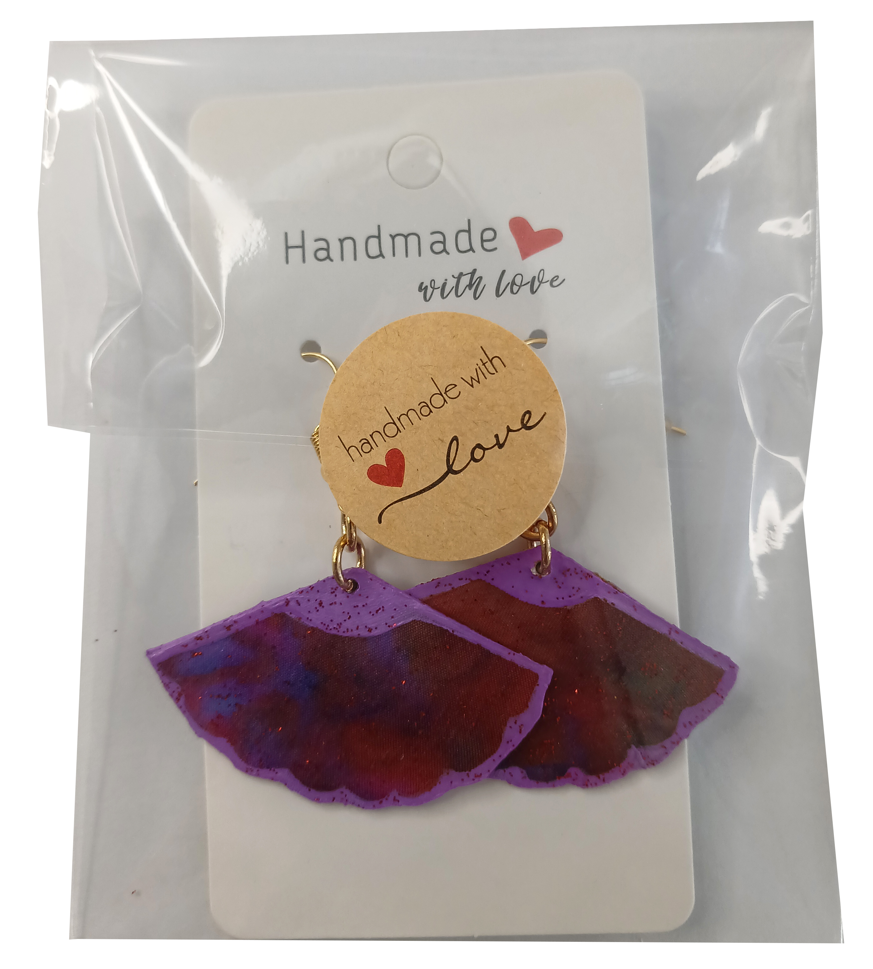 Boucles d oreilles en soie recto verso