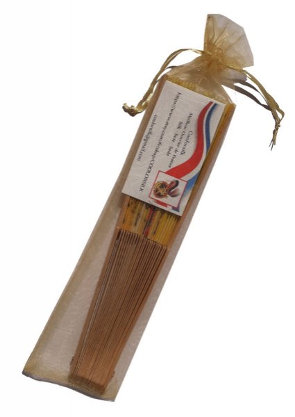 Abanico de sat&eacute;n "Liberty" dibujado y pintado a mano