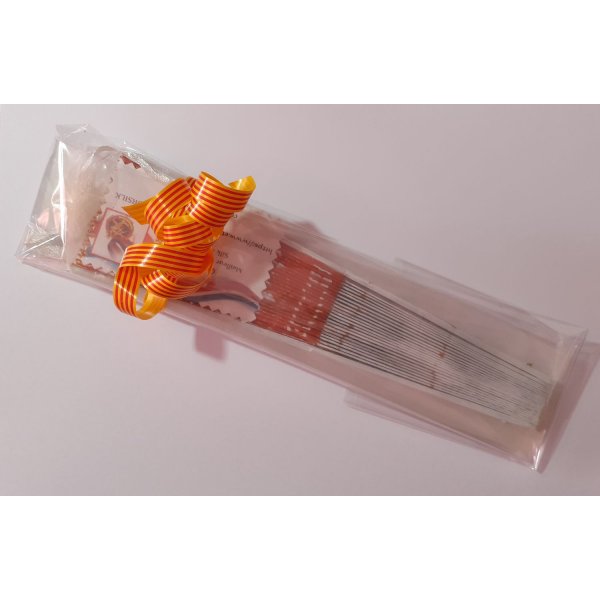 Abanico de sat&eacute;n "Liberty" dibujado y pintado a mano