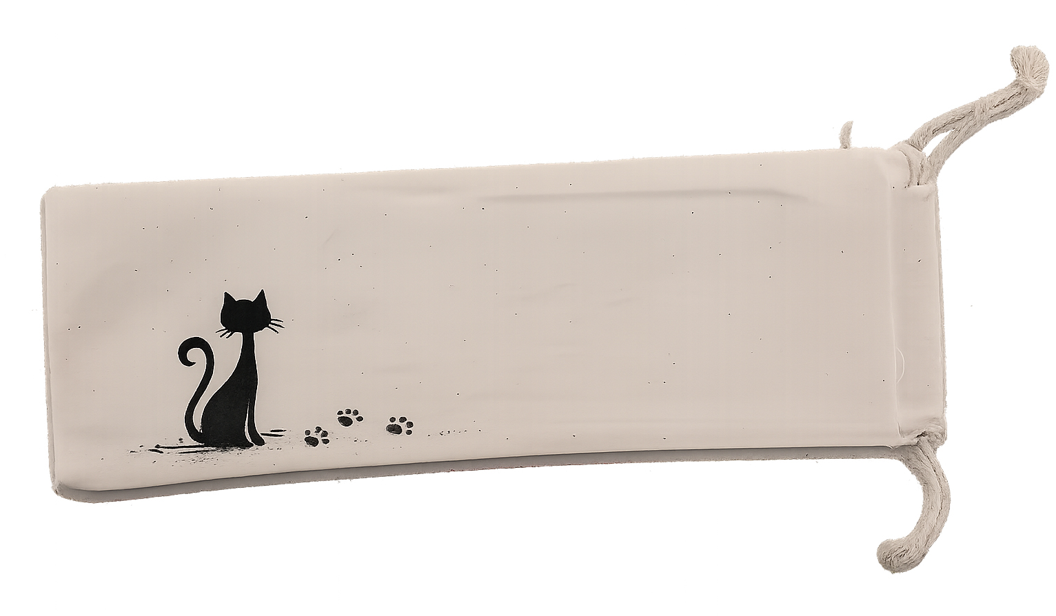 Eventail en soie dessin&eacute; et peint &agrave; la main "Chats coeur"