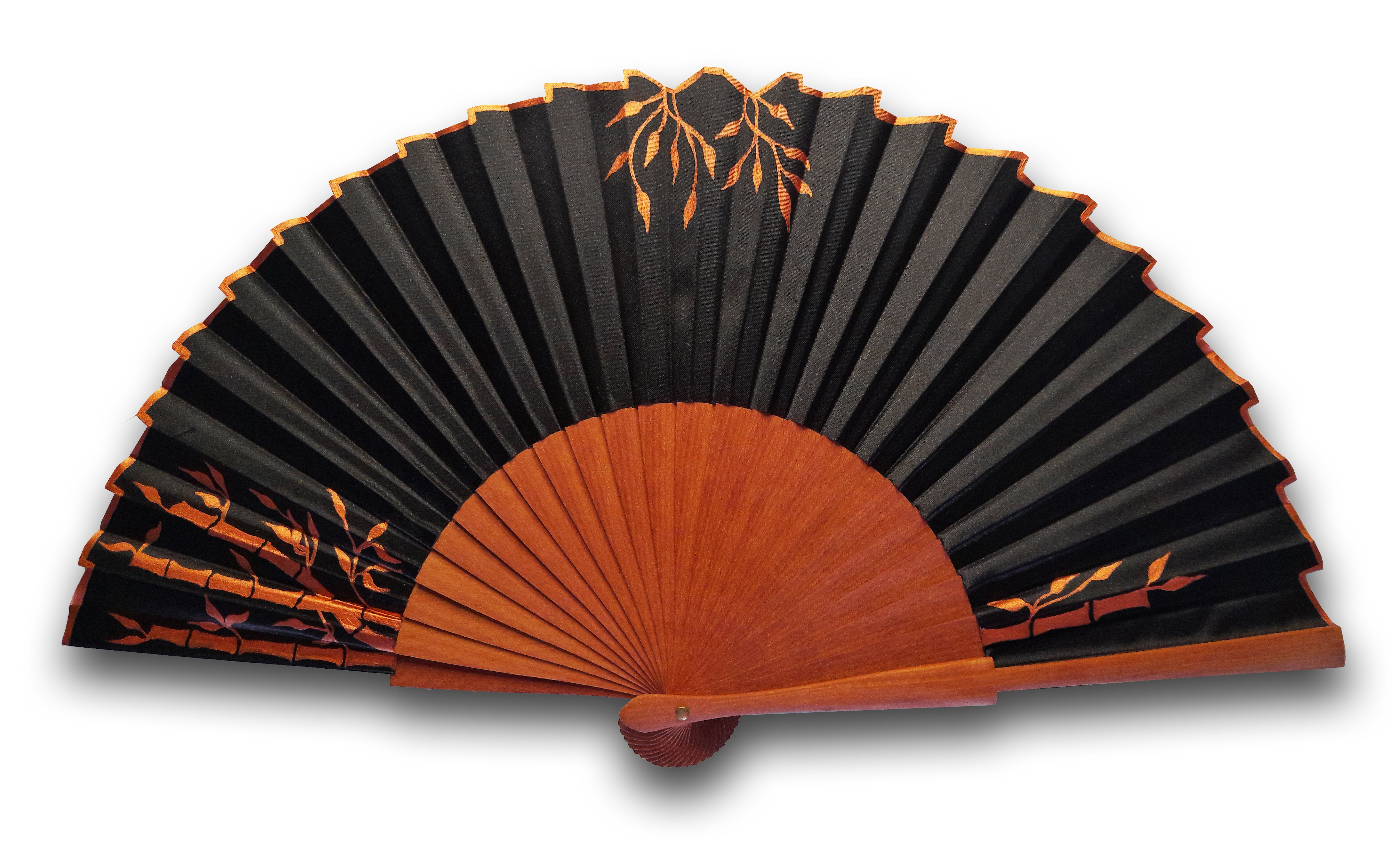 Eventail en soie  dessin&eacute;e et peinte &agrave; la main "Japan"