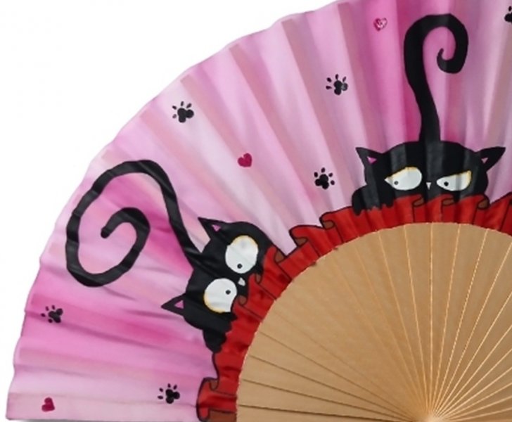 Eventail en soie haut de gamme bois sycomore