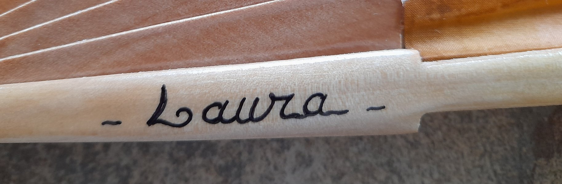  Abanico unisex de algod&oacute;n pintado a mano. "Regate" 19cm