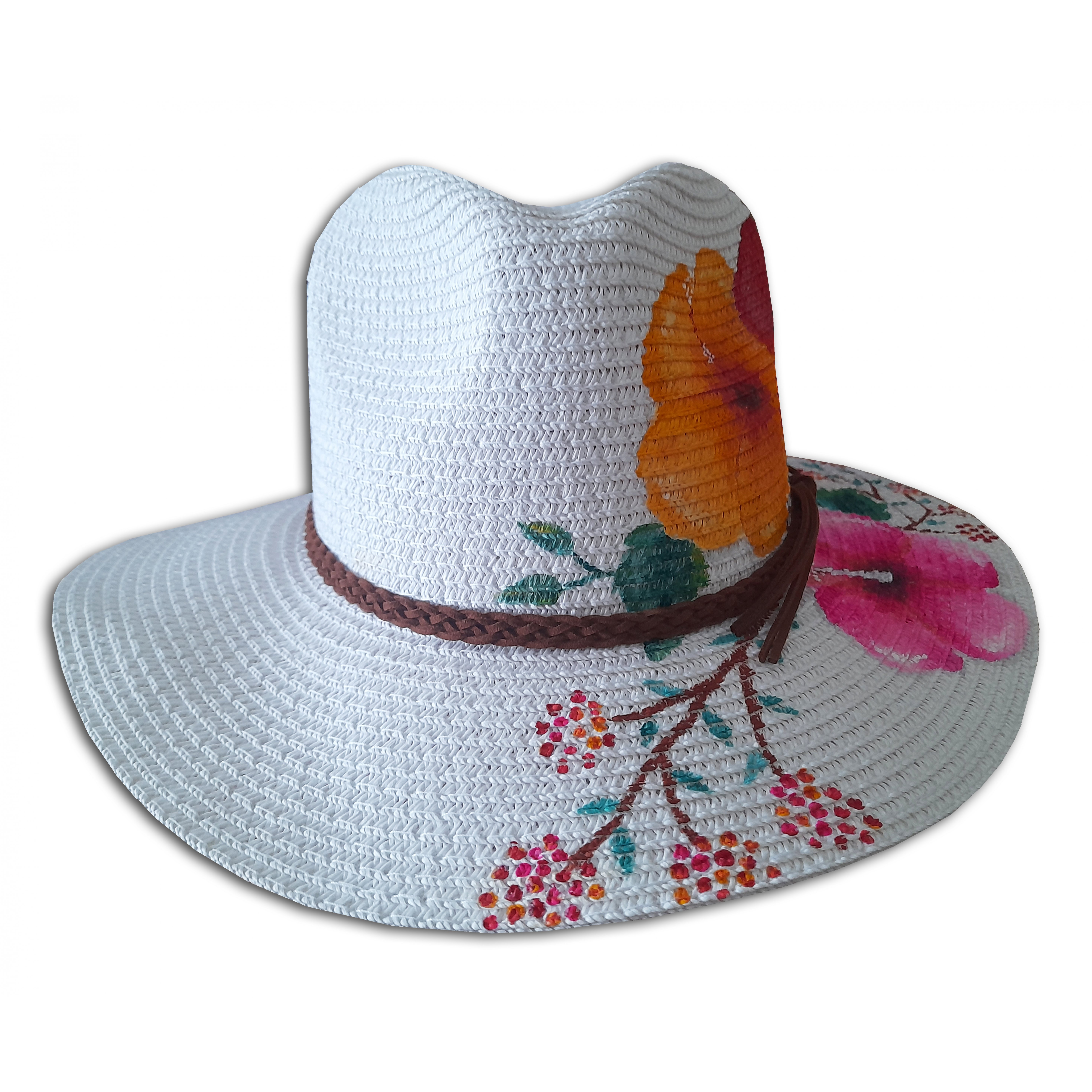 Un joli chapeau style Panama en paille enduite pour une meilleure protection