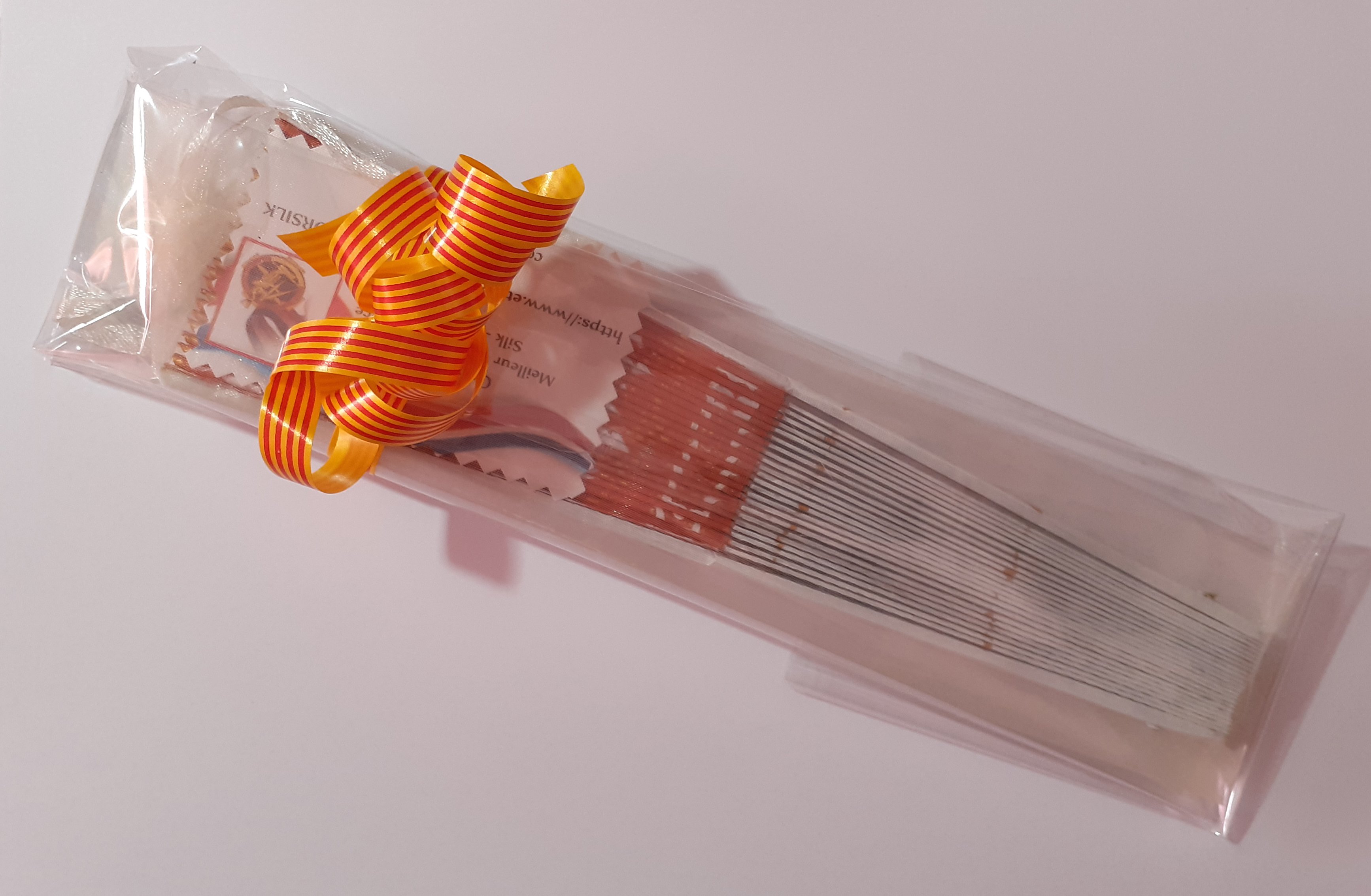 Abanico unisex de algod&oacute;n pintado a mano. "Jinete" 19cm