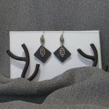 Pendientes de pizarra y plata para mujer, creación artesanal