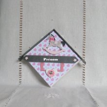 Marco de placa rosa para puerta de habitación de niña, diseño único personalizado