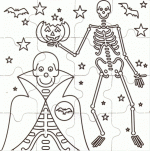 puzzle para colorear de Halloween