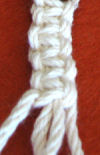 nudo plano de macramé en cuerda