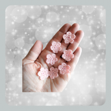 Sidonie - Flor aplicada rosa pálido