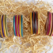 bracelet cuir 6 brins couleurs