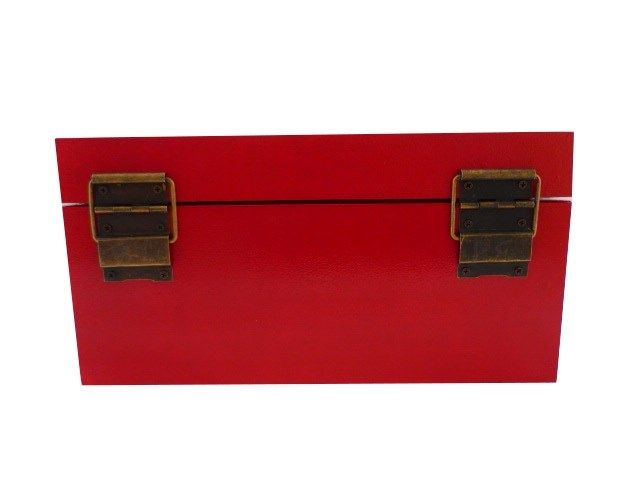 Caja de madera inclinada con tapa de cristal. Modelo : dragón rojo